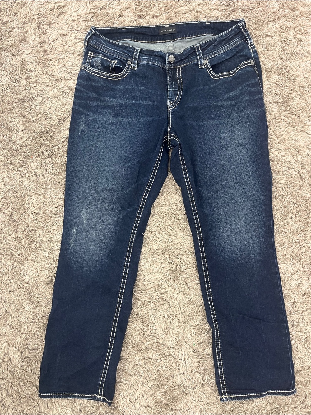 Silver Jeans Dark Blue Straight Leg Women's Jeans. 18/30